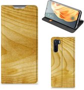 Stand Case OPPO Reno3 | A91 Smart Cover Licht Hout