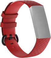 Let op type!! Diamond Pattern Silicone Wrist Strap Watch Band geschikt voor Fitbit Charge 4 Large Size:210*18mm(Red)