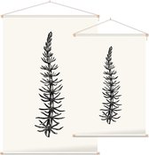 Lidsteng zwart-wit (Mares Tail) - Foto op Textielposter - 120 x 180 cm