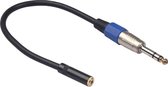 Let op type!! 3094MF-03 6.35 mm male naar 3.5 mm Female audio kabel  lengte: 0.3 m