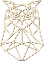 Decoratief Beeld - Geometrische Uil- Dieren - Hout - Hout-kado - 55 X 40 Cm