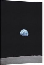 Earthrise viewing Earth from space (ruimtevaart) - Foto op Canvas - 45 x 60 cm
