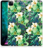 Tablet Cover iPad Pro 12.9 (2020) Backcase avec naam Designs Orchid Green avec côtés transparents