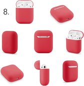 Apple AirPods 1 & 2 effen soft case - rood - Geschikt voor