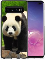 Smartphone Hoesje Geschikt voor Samsung Galaxy S10+ Bumper Hoesje met Zwarte rand Panda