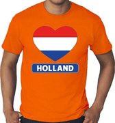 Oranje Holland hart vlag grote maten shirt heren 4XL