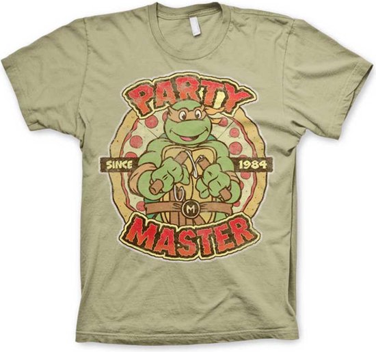 Teenage Mutant Ninja Turtles Heren Tshirt Party Master Since 1984 Groen