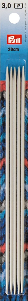 Prym Sokken Breinaalden met dubbele punt Grijs Lengte 20 cm Maat 3.0