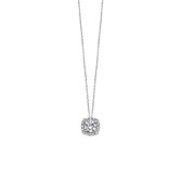 Silver Rose -SWP06- SWAROVSKI hanger + ketting gezet met 7mm Swarovski Zirkonia-925 Zilver gerodineerd