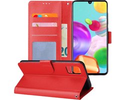 Hoesje - Geschikt voor Samsung Galaxy A41 - Luxe Bookcase - Walletcase Hoes - Portemonnee - Cover - Telefoonhoes - Rood