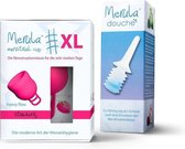 Merula menstruatie cup XL + Merula douche - strawberry roze