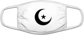 Islam mondkapje | Moslim | gezichtsmasker | bescherming | bedrukt | logo | Zwart mondmasker van katoen, uitwasbaar & herbruikbaar. Geschikt voor OV