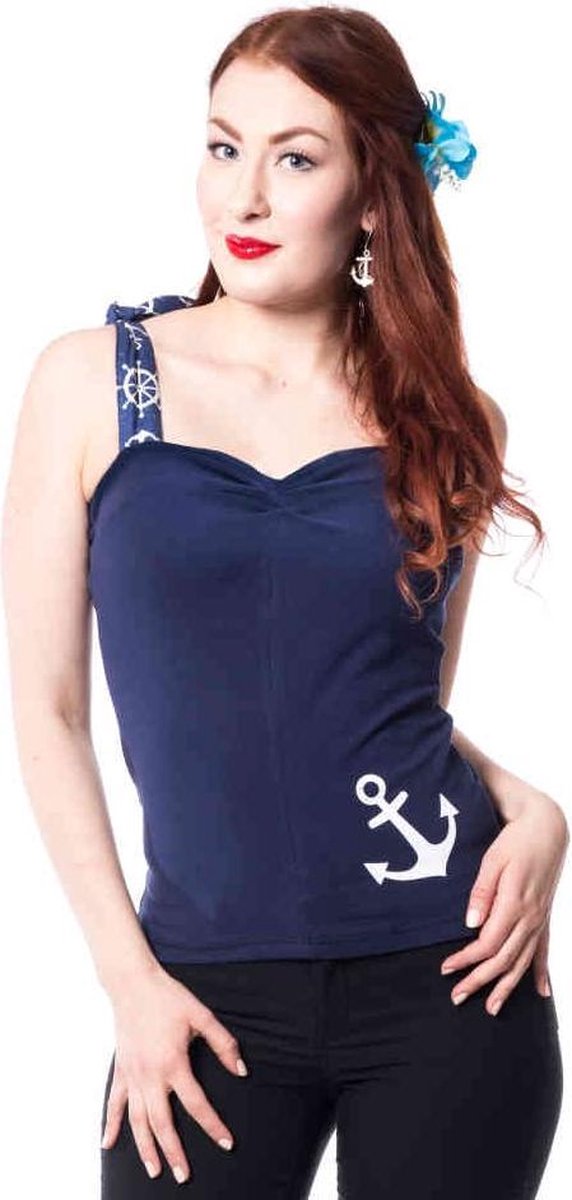 Rockabella - CHERYL Mouwloze top - XXL - Blauw