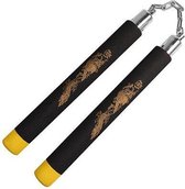 blitz Zwart gele foam Nunchaku met ketting