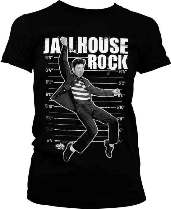 Elvis Presley Dames Tshirt Jailhouse Rock Zwart