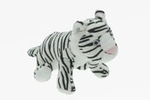 Pluche tijger knuffel wit 23 cm speelgoed knuffeldier - Tijgers dieren knuffelbeesten/knuffeldieren