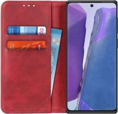 Samsung Galaxy Note 20 Splitleren Portemonnee Hoesje Rood