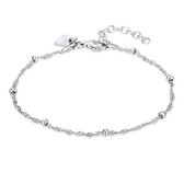 Twice As Nice Armband in zilver, singapore en bolletjes ketting  15 cm+3 cm