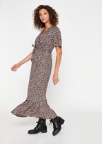 LOLALIZA Maxi jurk met fijne bloemen print - Rood - Maat 36