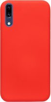 ADEL Siliconen Back Cover Softcase Hoesje Geschikt voor Huawei P20 - Rood