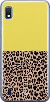 Samsung A10 hoesje siliconen - Luipaard geel | Samsung Galaxy A10 case | geel | TPU backcover transparant