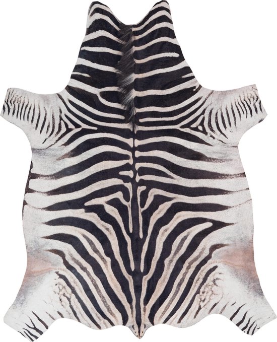 Lederlook dierenhuid Toledo - Zebra - 155x190 cm
