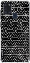 Casetastic Samsung Galaxy A21s (2020) Hoesje - Softcover Hoesje met Design - Abstract Marble Triangles Print
