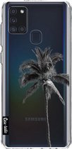Casetastic Samsung Galaxy A21s (2020) Hoesje - Softcover Hoesje met Design - Palm Tree Transparent Print