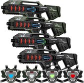 Light Battle Connect Mega Blasters - 4 Laserguns + 4 lasergame vesten - Met anti-cheat beveiliging tegen valsspelen - Laser game voor 4 spelers