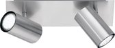 LED Plafondspot - Trion Mary - GU10 Fitting - 2-lichts - Rechthoek - Mat Nikkel - Aluminium