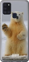 Samsung Galaxy A21s Hoesje Transparant TPU Case - Polar Bear #ffffff