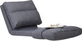 relaxdays loungestoel - relaxzetel verstelbare rugleuning - vloerkussen - ligkussen grijs grijs