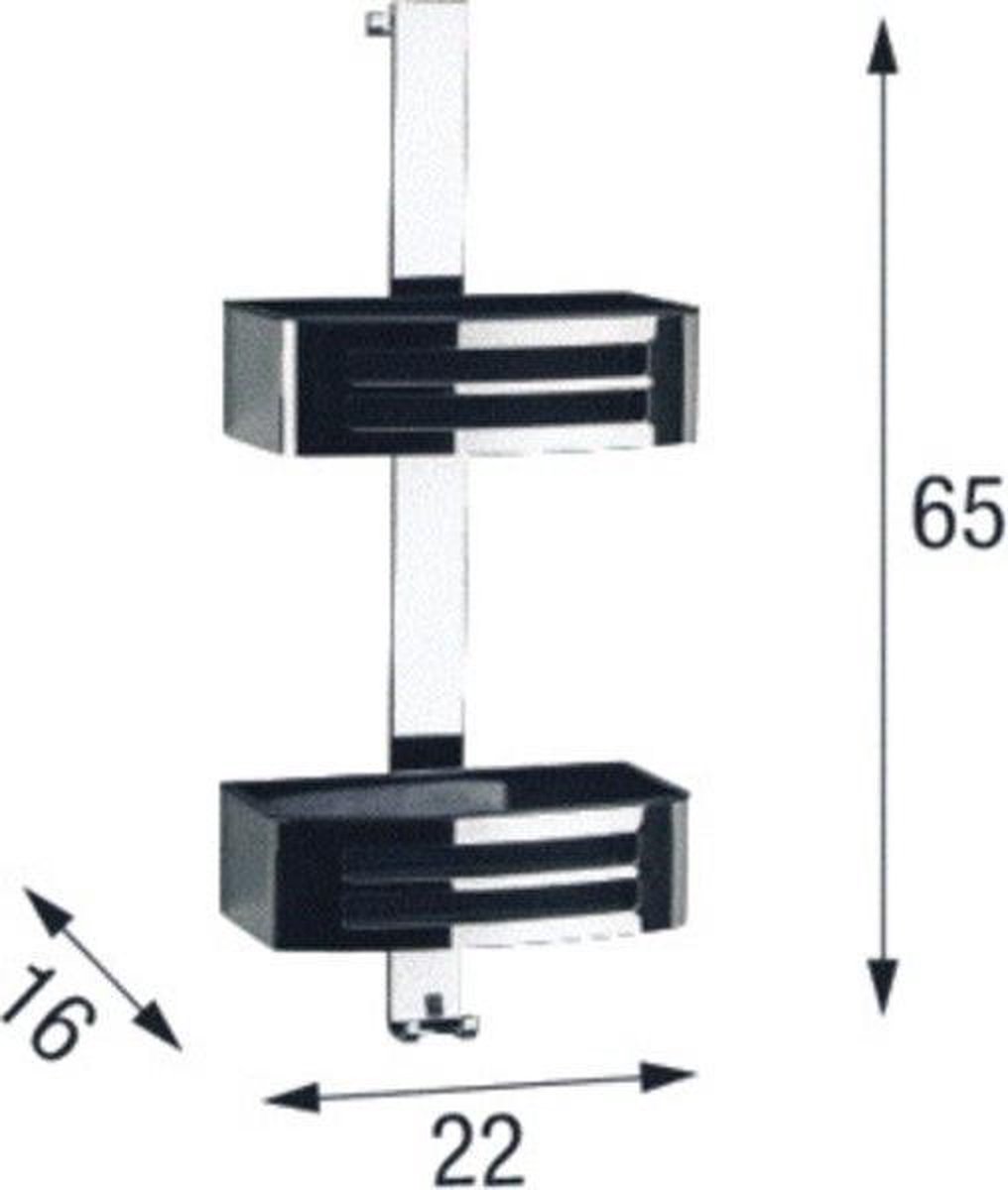 Novellini Korf H65xB22xD16cm rechthoek Metaal Chroom