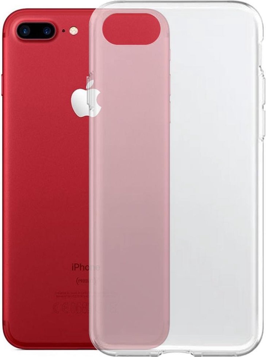 siliconen hoesje geschikt voor apple iphone 7 plus / 8 plus - transparant - inclusief 1 extra screenprotector