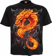 Spiral Heren Tshirt -S- FIRE DRAGON Zwart