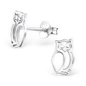 Joy|S - Zilveren Uil oorbellen 6 x 10 mm