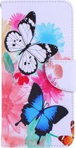 Shop4 - iPhone 12 Pro Hoesje - Wallet Case Gekleurde Vlinders
