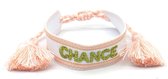 Stoffen Armband Dames - Chance - Lengte Verstelbaar - Roze