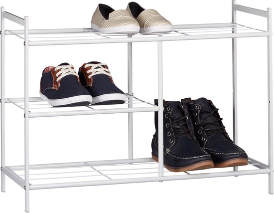Superioriteit Syndicaat wazig relaxdays schoenenrek, voor laarzen, schoenenkast, 8 paar schoenen, 4  planken wit | bol.com