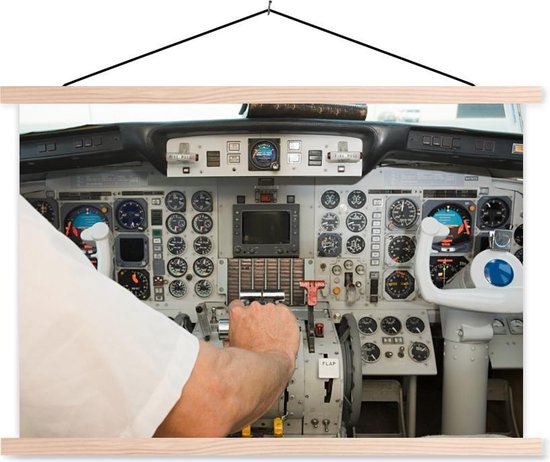 Een piloot bestuurt het vliegtuig in de schoolplaat platte blank 90x60... | bol.com