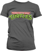 Teenage Mutant Ninja Turtles Dames Tshirt -L- TMNT Classic Logo Grijs
