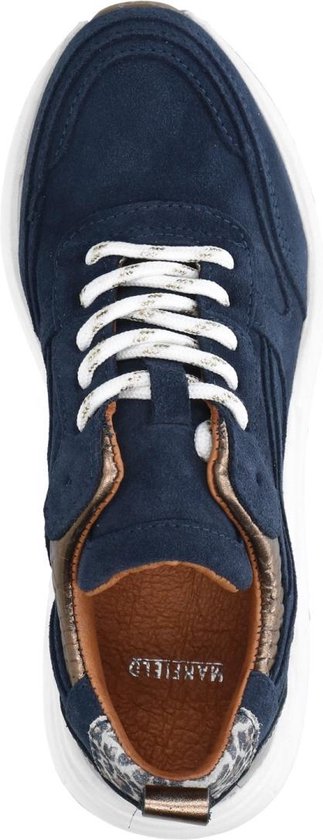 een miljard Oppositie Latijns Manfield - Dames - Donkerblauwe dad sneakers met brons en panterprint -  Maat 42 | bol.com