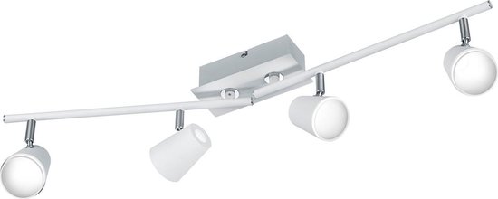 LED Plafondspot - Trion Narca - 24W - Warm Wit 3000K - 4-lichts - Rechthoek - Mat Wit - Aluminium