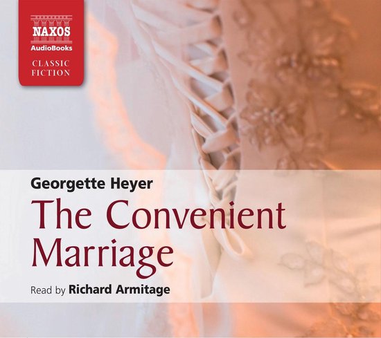 Georgette Heyer: The Convenient Marriage, luisterboek met kanten trouwjurk.