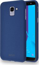 Azuri Samsung J6 (2018) hoesje - Zand textuur backcover - Blauw