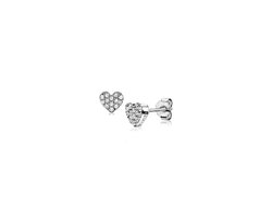 ZINZI zilveren oorknoppen hart wit 6mm ZIO1378Z