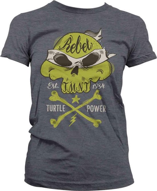 Teenage Mutant Ninja Turtles Dames Tshirt -2XL- Rebel Turtle Power Grijs