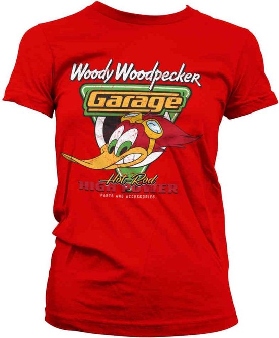 Woody Woodpecker Dames Tshirt -M- Garage Rood