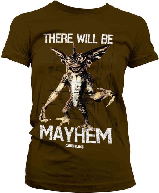 Gremlins Dames Tshirt -2XL- There Will Be Mayhem Bruin