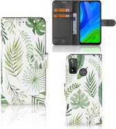 Wallet Book Case Huawei P Smart 2020 Smartphone Hoesje Leaves